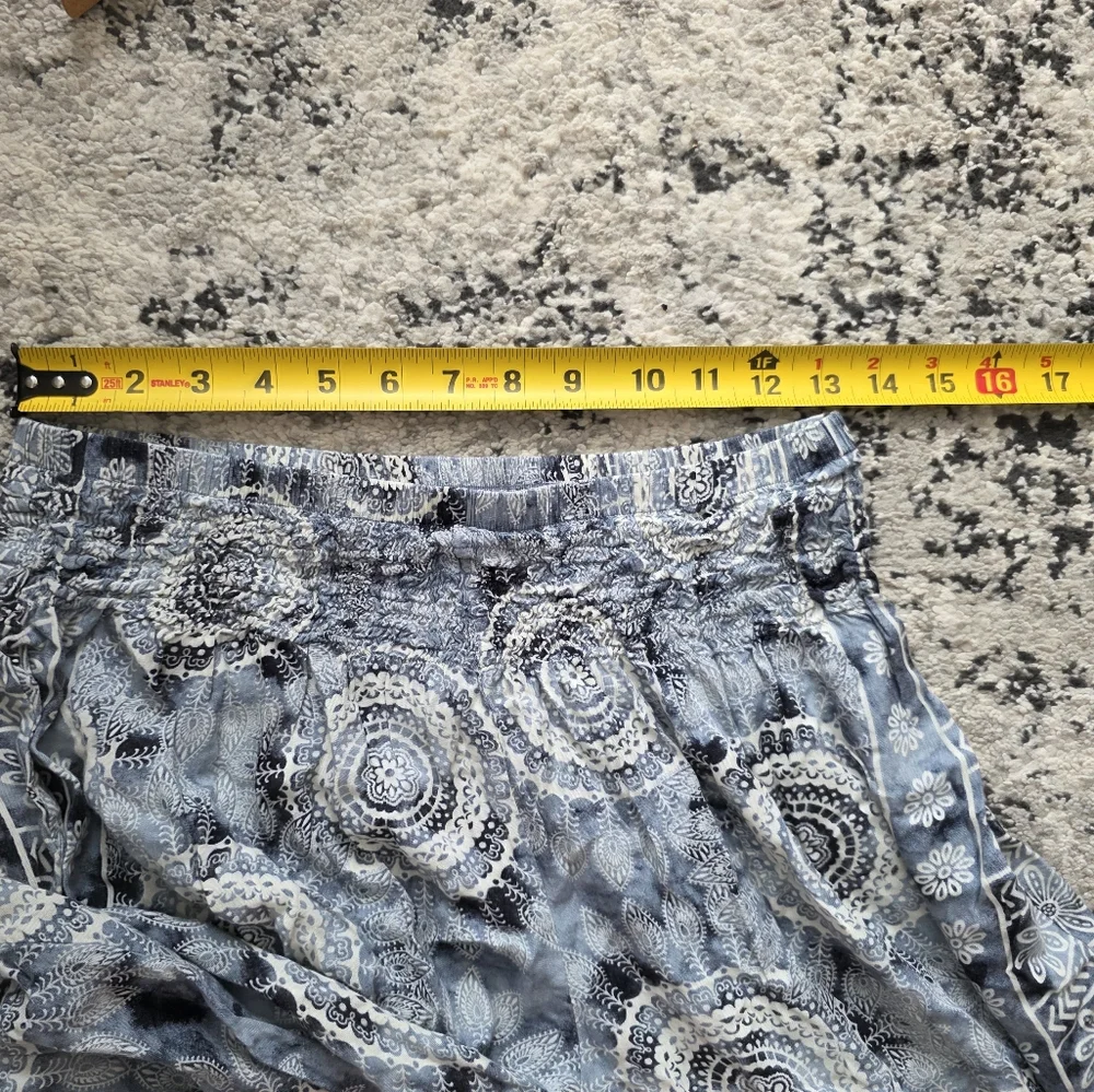 Lotus And Luna Boho Festival Gypsy Joggers Tiedye Womens M Blue Rayon - Picture 4 of 5